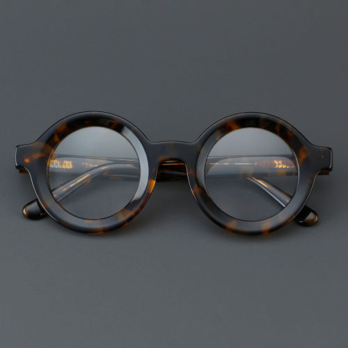 Round Acetate Glasses LE7055_Tortoise