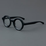 Round Acetate Glasses LE7055_Black