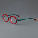 Round Acetate Glasses LE7033_Red - Blue