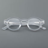 Round Acetate Glasses LE7024_Clear Front View