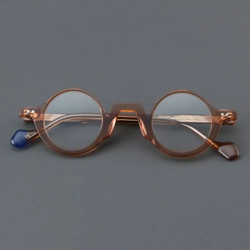 Round Acetate Glasses LE7051_Brown
