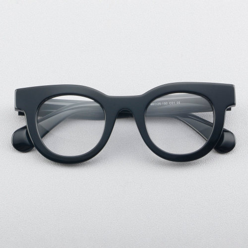 Round Acetate Glasses LE7049_Black