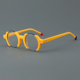 Round Acetate Glasses LE7079_Yellow