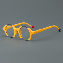 Round Acetate Glasses LE7079_Yellow Round Acetate Glasses LE7079_Yellow