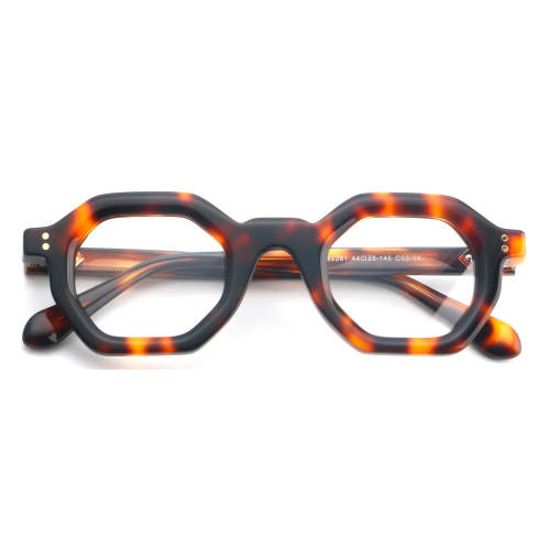 Geometric Acetate Glasses LE7065_Tortoise