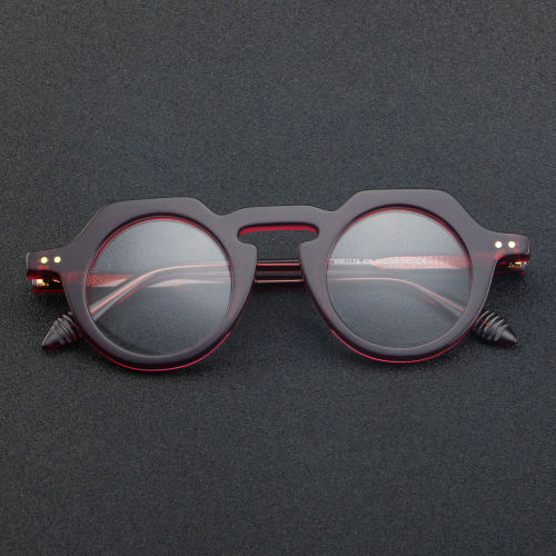 Geometric Acetate Glasses LE7061_Red