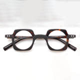 Geometric Acetate Glasses LE7062_Tortoise Front View