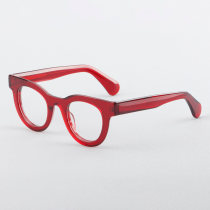 Round Acetate Glasses LE7049_Red