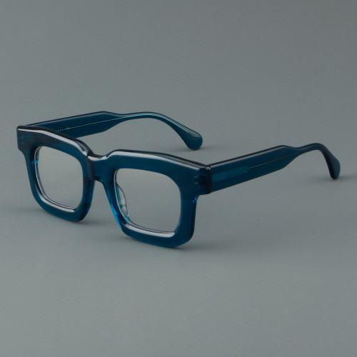 Square Acetate Glasses LE7078_Blue