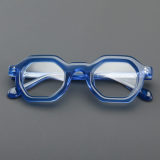 Geometric Acetate Glasses LE7065_Blue Front View