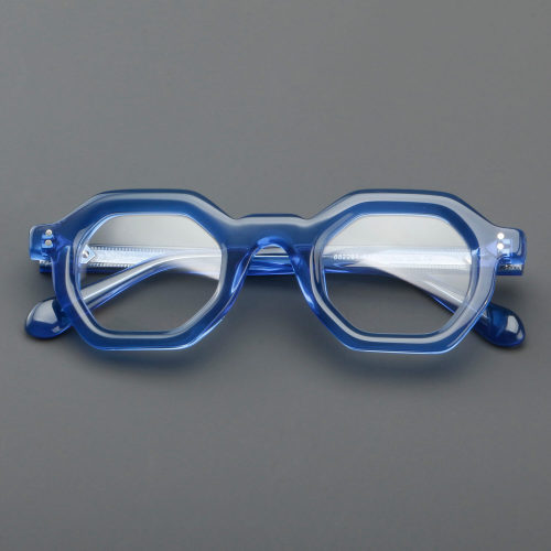 Geometric Acetate Glasses LE7065_Blue