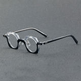 Geometric Acetate Glasses LE7062_Black - Clear