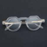 Geometric Acetate Glasses LE7061_Clear Front View