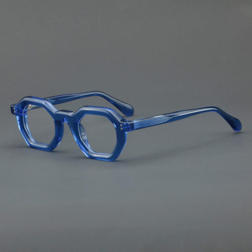 Geometric Acetate Glasses LE7065_Blue