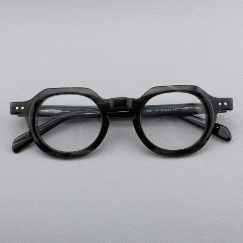 Round Acetate Glasses LE7003_Grey Tortoise