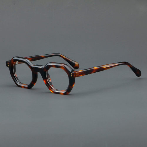 Geometric Acetate Glasses LE7065_Tortoise