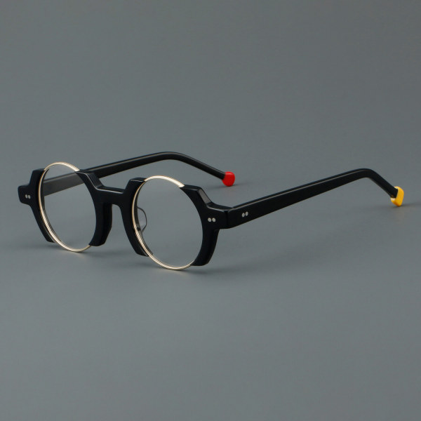 Round Acetate Glasses LE7079_Black