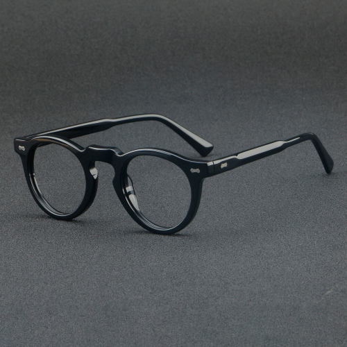 Round Acetate Glasses LE7007_Black