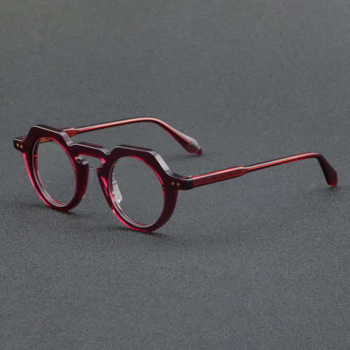 Geometric Acetate Glasses LE7061_Red