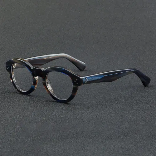 Round Acetate Glasses LE7030_Blue Tortoise