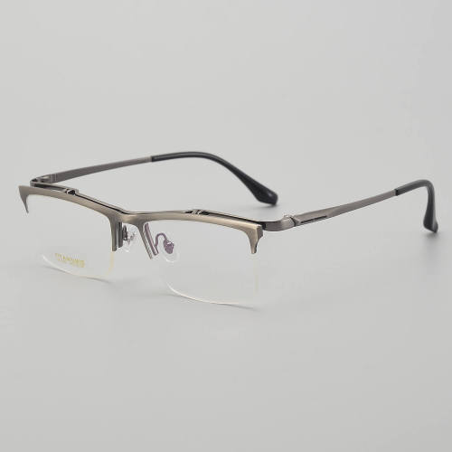 Flip Up Half Rim Titanium Glasses LE5199_Gunmetal