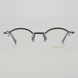 Half Rim Titanium Glasses LE5010_Black Front View
