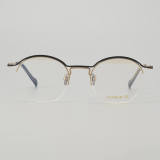 Half Rim Titanium Glasses LE5010_Black - Gold Front View