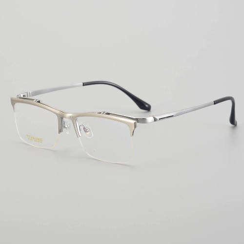Flip Up Half Rim Titanium Glasses LE5199_Silver