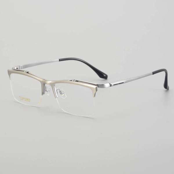 Flip Up Half Rim Titanium Glasses LE5199_Silver