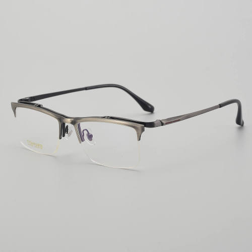 Flip Up Half Rim Titanium Glasses LE5199_Matte Gunmetal
