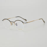 Half Rim Titanium Glasses LE5010_Black - Gold