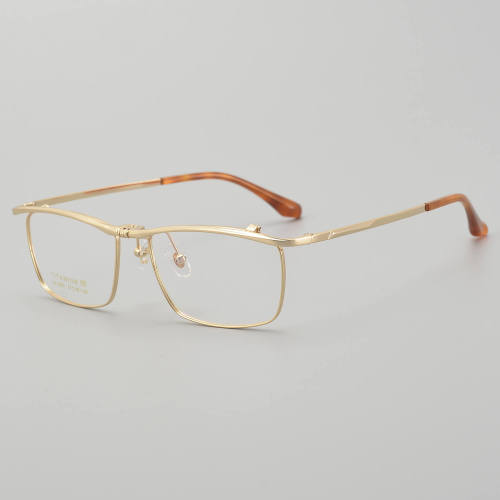 Flip Up Rectangle Titanium Glasses LE5267_Gold