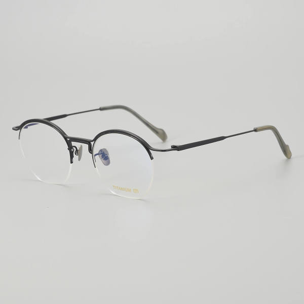 Half Rim Titanium Glasses LE5010_Black