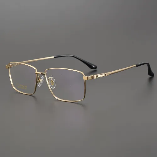 Rectangle Titanium Glasses LE5351_Gold