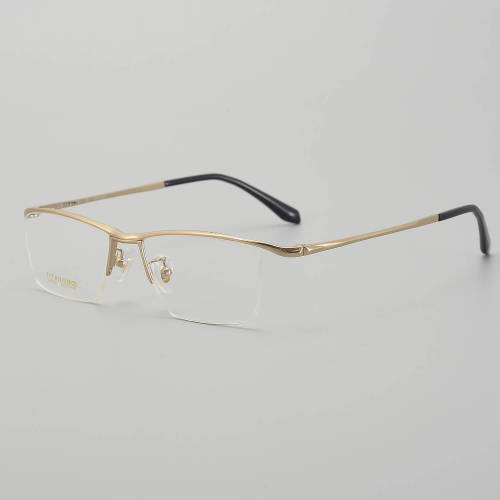 Half Rim Titanium Glasses LE5348_Gold