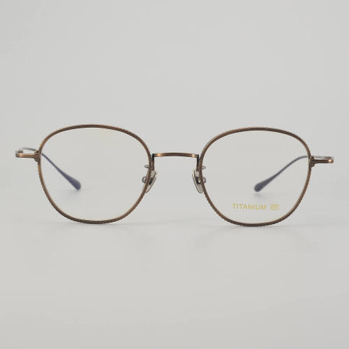 Round Titanium Glasses LE5334_Bronze