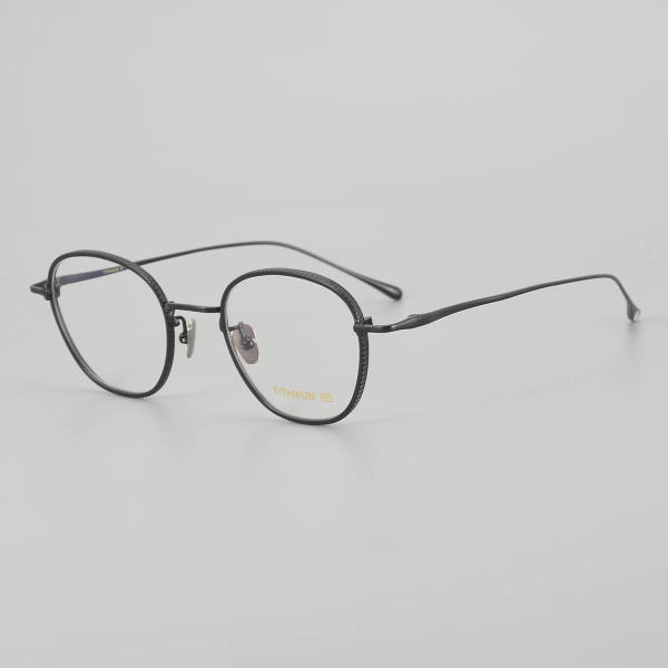 Round Titanium Glasses LE5334_Black