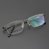 Half Rim Titanium Glasses LE5313_Grey - Gunmetal