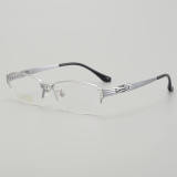 Half Rim Titanium Glasses LE5345_Silver