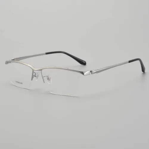 Half Rim Titanium Glasses LE5313_Silver