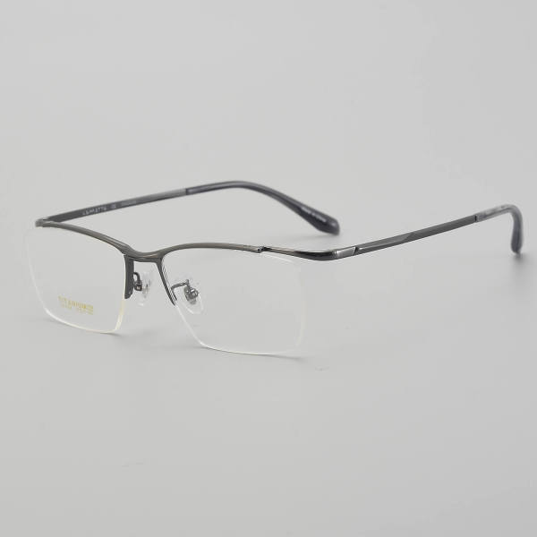 Half Rim Titanium Glasses LE5347_Gunmetal