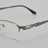 Half Rim Titanium Glasses LE5312_Grey - Gunmetal