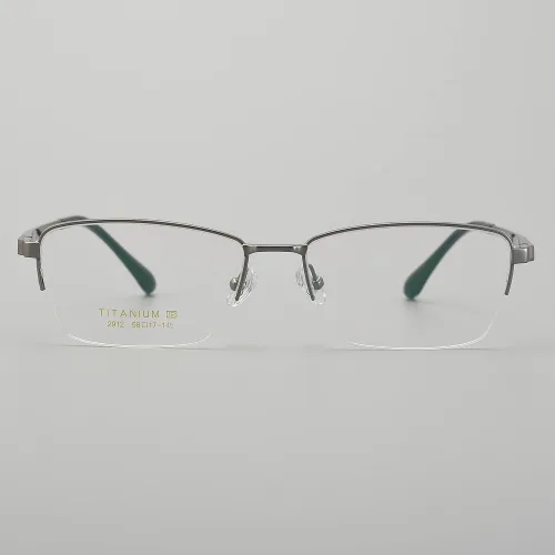 Half Rim Titanium Glasses LE5350_Gunmetal