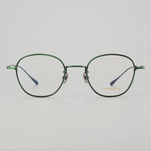 Round Titanium Glasses LE5334_Green