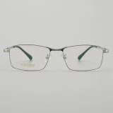 Rectangle Titanium Glasses LE5346_Black - Silver Front View