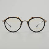Geometric Acetate & Titanium Glasses LE5335_Black - Bronze Front View