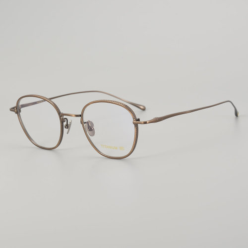 Round Titanium Glasses LE5334_Bronze
