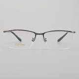 Half Rim Titanium Glasses LE5347_Gunmetal Front View