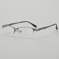 Half Rim Titanium Glasses LE5312_Grey - Gunmetal