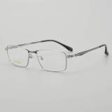 Rectangle Titanium Glasses LE5346_Black - Silver